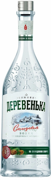 Водка Зимняя деревенька Кедровая на солодовом спирте, 0.5 л
