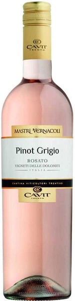 Вино Mastri Vernacoli Pinot Grigio Rosato, Vigneti delle Dolomiti IGT, 2023