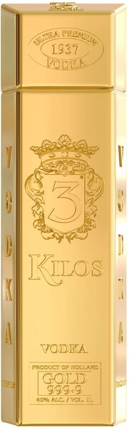 Водка 3 Kilos Vodka, Gold 999.9, 1 л