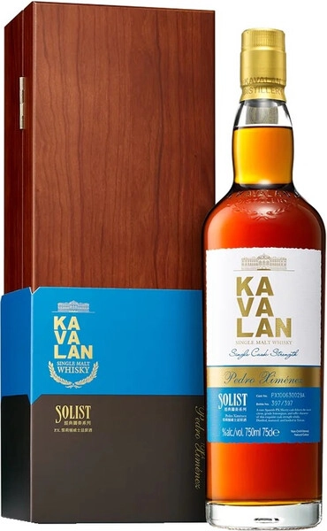 Виски Kavalan, Solist Pedro Ximenez Single Cask Strength (52,4%), wooden box, 0.75 л