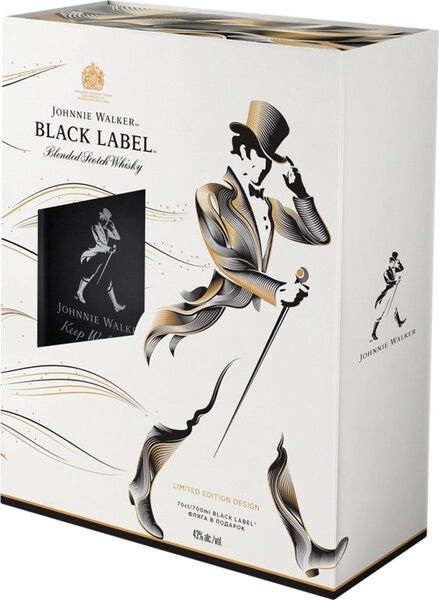 Виски Black Label, gift box with flask and funnel, 0.7 л