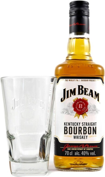Виски Jim Beam with glass, 1 л