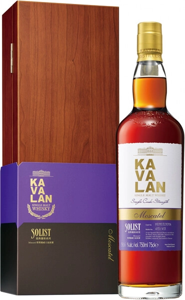 Виски Kavalan, Solist Moscatel Single Cask Strength (58,6%), wooden box, 0.75 л