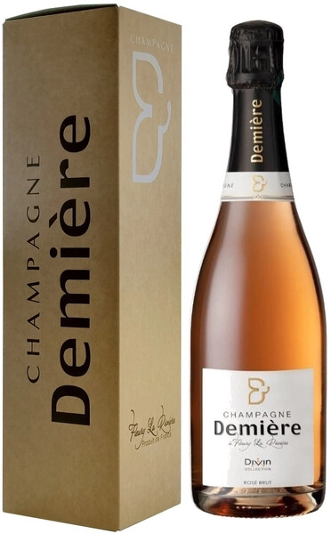 Шампанское Demiere, Divin Rose Brut, Champagne AOC, gift box