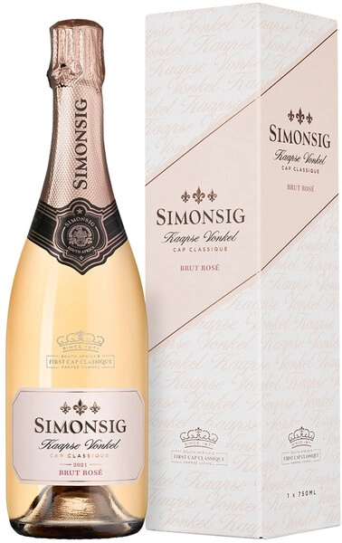 Игристое вино Simonsig, Kaapse Vonkel Brut Rose, 2021, gift box