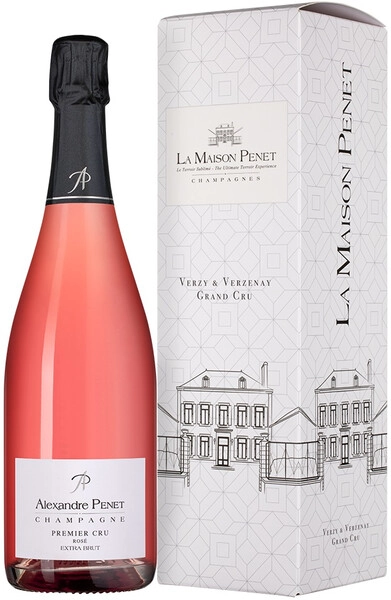 Шампанское Alexandre Penet, Premier Cru Rose Extra Brut, Champagne AOC, gift box