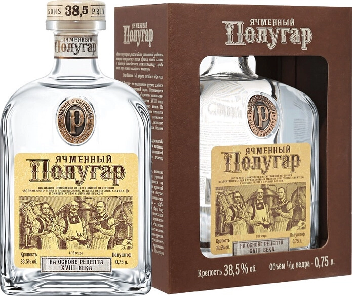 Водка Polugar Barley, gift box, 0.75 л