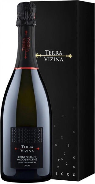 Игристое вино Terra Vizina Conegliano Valdobbiadene Prosecco Superiore DOC Extra Dry, gift box