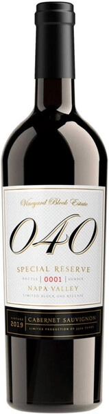 Вино Vineyard Block Estate 040 Cabernet Sauvignon Special Reserve, 2019