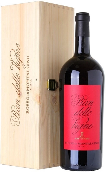 Вино Pian delle Vigne, Rosso di Montalcino DOC, 2018, wooden box, 1.5 л