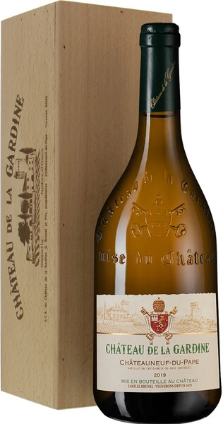 Вино Chateau de la Gardine, Chateauneuf-du-Pape AOC Blanc, 2019, wooden box