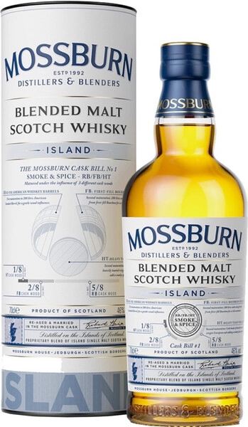 Виски Mossburn, Signature Casks Island, Cask Bill #1, in tube, 0.7 л