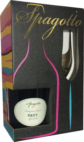 Игристое вино Spagotto Brut, gift set with glass