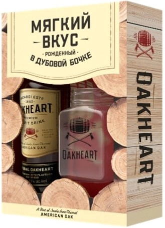 Ром Bacardi OakHeart, gift box with cup, 0.7 л