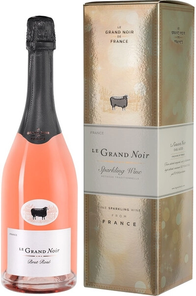 Игристое вино "Le Grand Noir" Rose Brut Reserve, Languedoc AOP, gift box