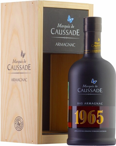 Арманьяк Marquis de Caussade Bas Armagnac AOC, 1965, wooden box, 0.7 л