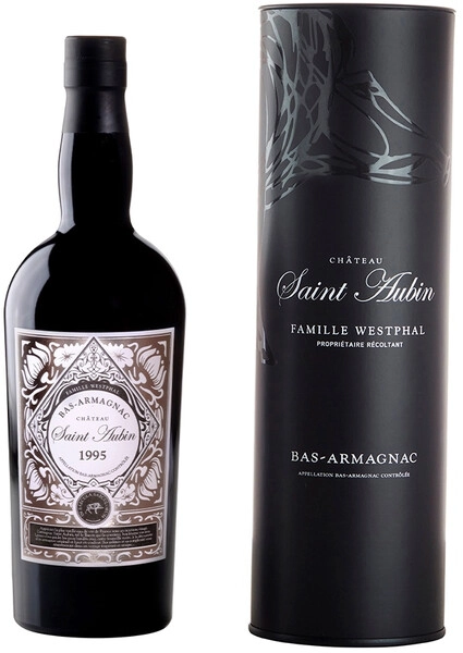 Арманьяк Saint Aubin Bas-Armagnac AOC, 1995, gift tube, 0.7 л