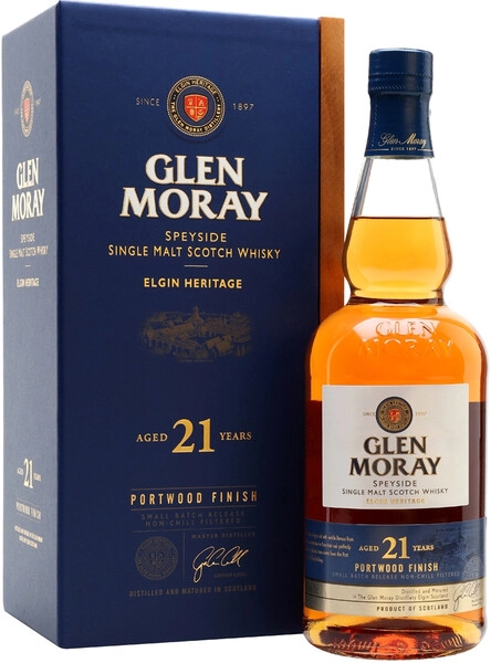 Виски Glen Moray Elgin Heritage Portwood Finish Aged 21 Years, gift box, 0.7 л