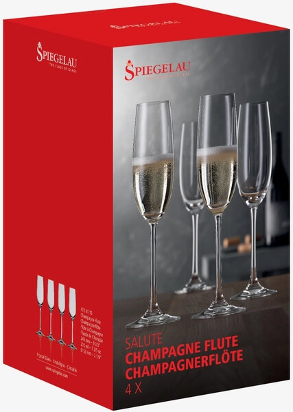 Бокалы-флюте Spiegelau, Salute Champagne Flute, Set of 4 pcs, gift box, 210 мл