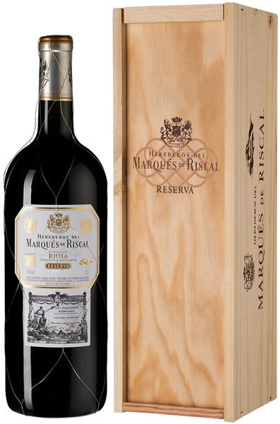 Вино Herederos del Marques de Riscal Reserva, Rioja DOC, 2020, wooden box, 1.5 л