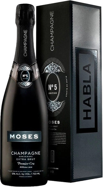 Шампанское Moses №5 Blanc de Blancs Extra Brut Millesime, Champagne Premier Cru AOC, 2018, gift box