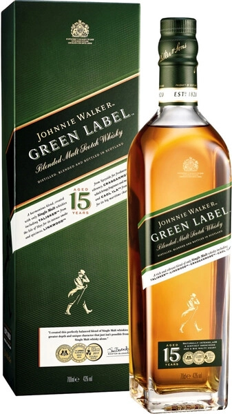 Виски Johnnie Walker Green Label 15 years old, with box, 0.7 л