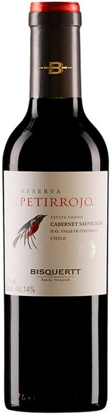 Вино Bisquertt, Petirrojo Reserva, Cabernet Sauvignon, Colchagua Valley DO, 2023, 375 мл