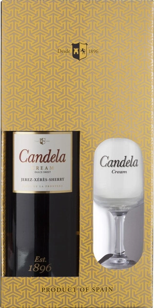 Херес Candela Cream, Jerez DO, gift box with glass