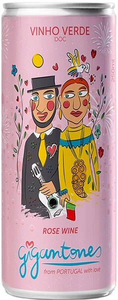 Вино Gigantones Rosado, Vinho Verde DOC, in can, 250 мл