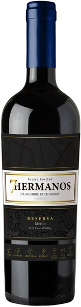 Вино 7 Hermanos Merlot Reserva, 2019