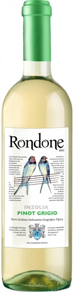 Вино Settesoli, Rondone Inzolia Pinot Grigio, Terre Siciliane IGP, 2023
