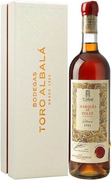 Вино Toro Albala, Marques de Poley Amontillado Seleccion, Montilla-Moriles DOP, 1951, gift box