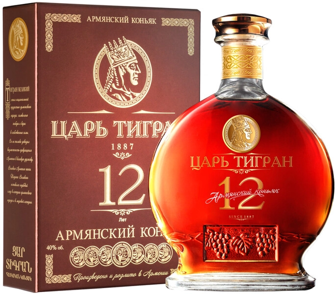 Коньяк Царь Тигран, 12-летний, в подарочной коробке, 0.5 л