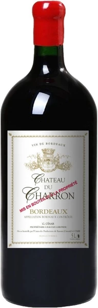 Вино Chateau Charron, Bordeaux AOC Rouge, 2019, wooden box, 5 л
