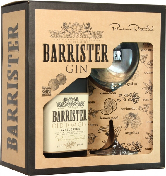 Джин "Barrister" Old Tom, gift box with glass, 0.7 л