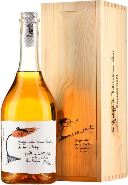 Граппа Distilleria Levi Serafino di Levi Romano, Grappa Ambrata, wooden box, 0.7 л