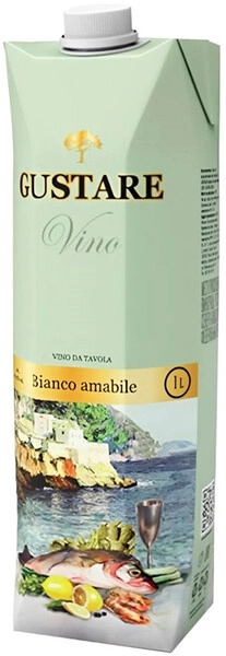 Вино "Gustare" Bianco Amabile, tetra-pak, 1 л