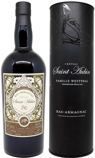 Арманьяк Saint Aubin №292 Colombard, Bas-Armagnac AOC, 2018, gift box, 0.7 л