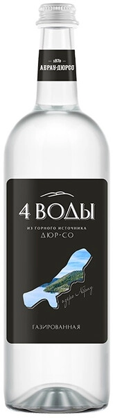 Вода Абрау-Дюрсо, 4 Воды Газированная, в стеклянной бутылке, 0.75 л