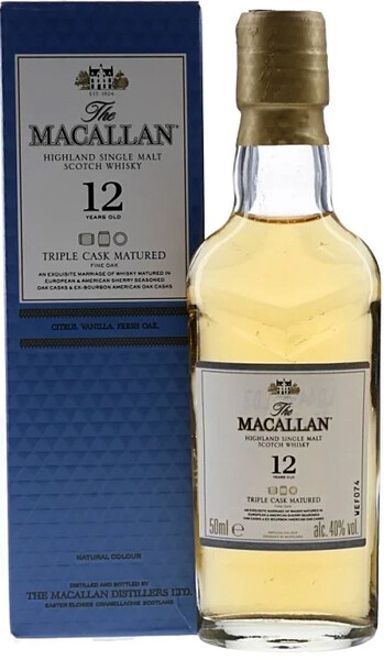 Виски Macallan, Triple Cask Matured 12 Years Old, gift box, 50 мл