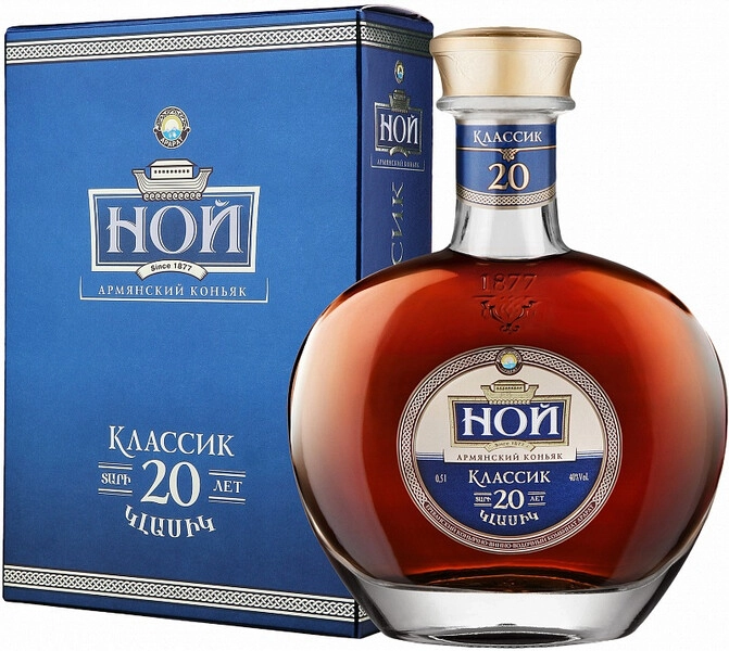 Коньяк Ной Классик 20-летний, в подарочной коробке, 0.5 л