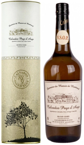 Кальвадос Domaine du Manoir de Montreuil Calvados Pays d'Auge VSOP AOC, gift tube, 0.7 л