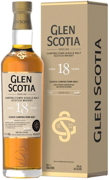 Виски Glen Scotia 18 Years Old, gift box, 0.7 л