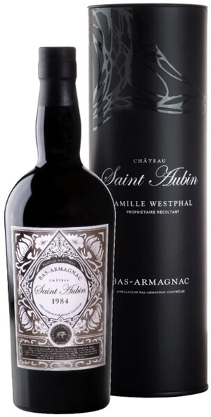Арманьяк Saint Aubin Bas-Armagnac AOC, 1984, gift tube, 0.7 л