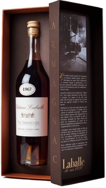 Арманьяк Chateau Laballe, Vintage, Bas Armagnac AOC, 1967, gift box, 0.7 л