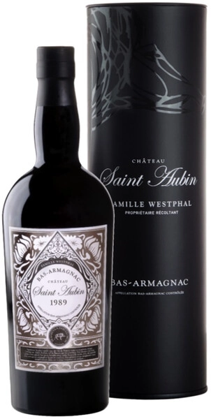 Арманьяк Saint Aubin Bas-Armagnac AOC, 1989, gift tube, 0.7 л