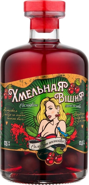 Ликер Хмельная Вишня, настойка сладкая, 0.5 л