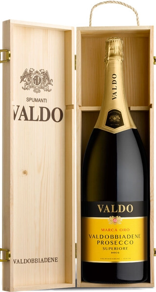 Игристое вино Valdo, Marca Oro Prosecco di Valdobbiadene Superiore DOCG, wooden box, 3 л