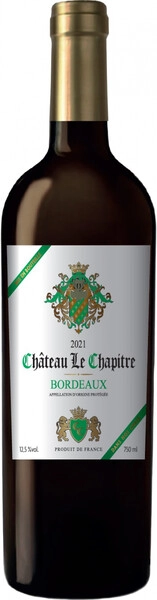 Вино Chateau Le Chapitre, Bordeaux AOC Blanc, 2021