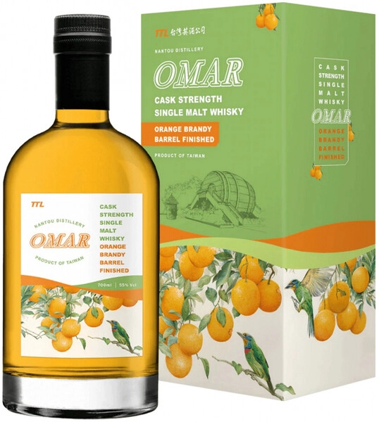 Виски Omar Cask Strength Single Malt Orange Brandy Barrel Finished, gift box, 0.7 л